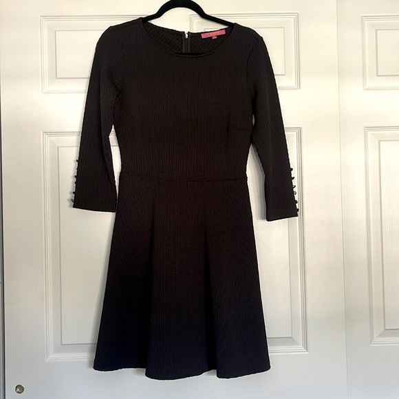 Catherine Catherine Malandrino Black Jacquard Fit and Flare Dress - Picture 1 of 3